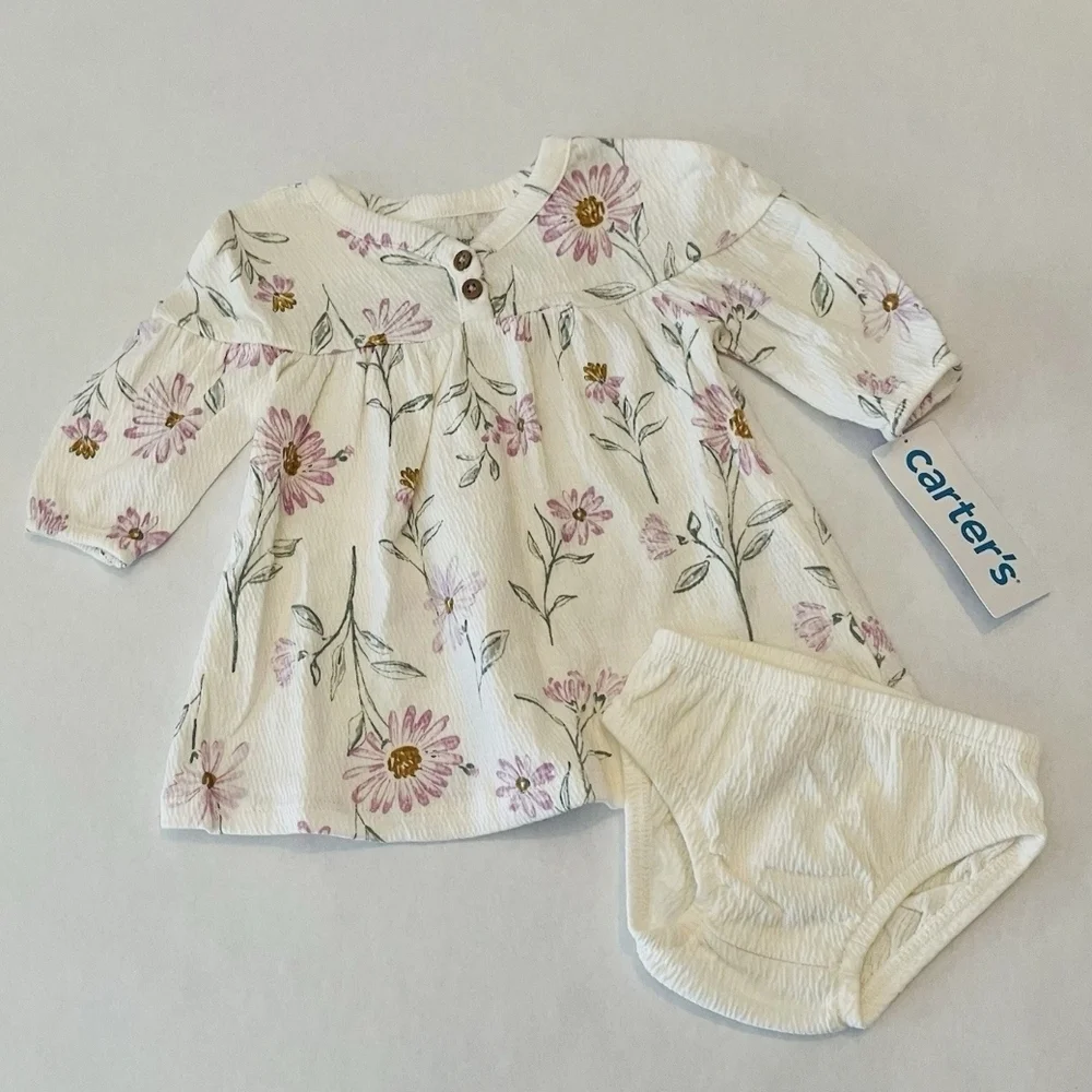 Carter's Babygirl Floral Dress - Size 6mos NWT